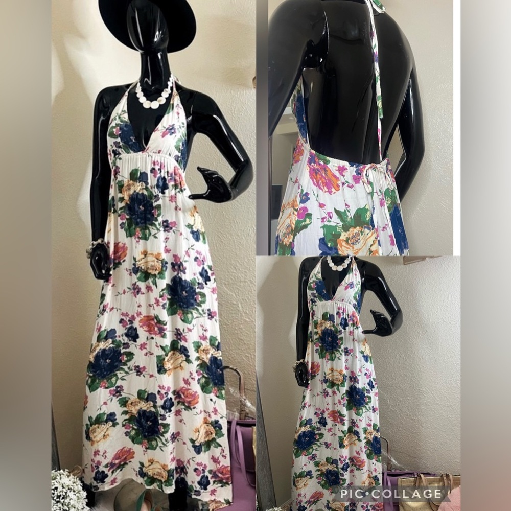 🔥3 for $25 Floral open back maxi dress